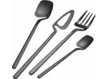 Set Di Posate In Acciaio Inox Moderno 32 Pezzi Matte Set Nero