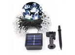 Componente Di Luci Solari Per Giardino 5 Metri 20 Fiori Led Bianco Freddo Decorati