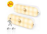 2X Luce Notturna A Led Con Rilevatore Di Movimento Luce Crepuscolare Ricaricabile Usb Bianco Caldo Per Scale Interne, Guardaroba, Cucina, Corridoio