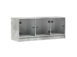 Mobile Tv Con Ante In Vetro Grigio Cemento 102X37X42 Cm