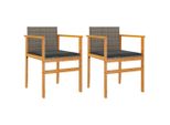 Vidaxl Sedie Da Giardino Con Cuscini 2 Pz. Legno Massiccio In Poly Rattan Grigio