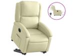 Vidaxl Poltrona Relax Con Supporto Elettrico In Vera Pelle Color Crema