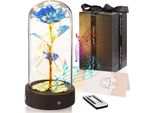 Rosa Eterna In Vetro Con Luce Led, Scatola Musicale Rotante Luce Notturna Regalo Per Compleanno Anniversario San Valentino Matrimonio Anniversario Matrimonio Fidanzata Donne