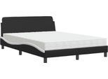 Vidaxl Letto Con Materasso "Dover"" Bianco E Nero 140X200 Cm In Pelle Finta"