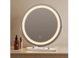 Emke® Specchio Make Up Con Illuminazione 48Cm Specchio Cosmetico Bianco Con Touch, Luce A 3 Colori, Dimmerabile, Specchio Cosmetico Make Up Hollywood Make Up Mirror Led