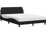 Vidaxl Letto Con Materasso "Dover"" Nero 120X200 Cm In Tessuto"