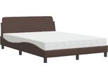 Vidaxl Letto Con Materasso "Dover"" Marrone 120X200 Cm In Pelle Finta"