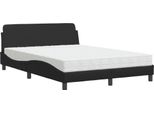 Vidaxl Letto Con Materasso "Dover"" Nero 140X200 Cm In Pelle Finta"