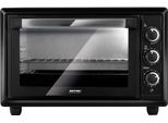 Mpm MPE-28/T Mini Forno Elettrico 28 L Funzione Convezione, Doppia Porta In Vetro, 6 Modalità Di Riscaldamento Nero