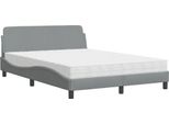Vidaxl Letto Con Materasso "Dover"" Grigio Chiaro 120X200 Cm Tessuto"