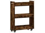Vidaxl Armadio Con Rotelle Rovere Fumé 60X22X79 Cm Materiale A Base Di Legno
