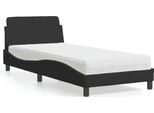 Vidaxl Letto Con Materasso "Dover"" Nero 90X190 Cm In Velluto"