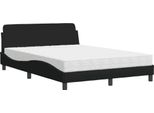 Vidaxl Letto Con Materasso "Dover"" Nero 140X200 Cm In Tessuto"