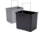 Coppia Di Contenitori Interni Hailo Da 18 Litri Nero Grigio 316 X 226 X 286 Mm