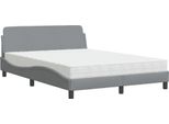 Vidaxl Letto Con Materasso "Dover"" Grigio Chiaro 140X200 Cm Tessuto"