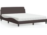 Vidaxl Letto Con Materasso "Dover"" In Tessuto Marrone Scuro 160X200 Cm"