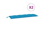 Vidaxl Cuscini Per Panca Da Giardino 2 Pz. Tessuto Oxford Azzurro 150X50X7 Cm