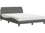 Vidaxl Letto Con Materasso "Dover"" Grigio Scuro 120X200 Cm Tessuto"