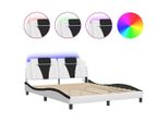 Vidaxl "Viana"" Struttura Letto Con Led Senza Materasso Bianco E Nero 160X200 Cm"