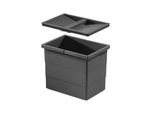 Cestino Interno Hailo 1129959 Con Coperchio Grigio Scuro 18 Litri 2 Maniglie