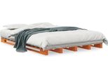 Vidaxl Pallet Letto Marrone Cera 140X200 Cm In Legno Di Pino Massiccio