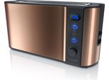 Tostapane Arendo, 1 Fessura Lunga, Per 2 Fette, 1000 W, Fessura Lunga, Attacco Per Panini, Involucro Termoisolante, Display, Rame