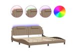Giroletto Con Led Cappuccino-Marrone 200X200 Cm In Ecopelle