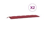 Vidaxl Cuscini Per Panca Da Giardino 2 Pz. Tessuto Oxford Rosso Vino 180X50X7 Cm