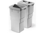 Coppia Di Bidoni Interni Hailo 1107229 Grigio Chiaro 2X 13 Litri Con Coperchio 1107239