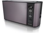 Tostapane Arendo, 1 Fessura Lunga, Per 2 Fette, 1000 W, Fessura Lunga, Attacco Per Panini, Involucro Termoisolante, Display, Grigio Vulcano