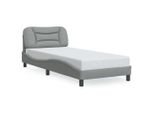 Vidaxl Struttura Letto Con Led Senza Materasso "Hvar"" Tessuto Grigio Chiaro 90X200 Cm"