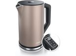 Bollitore Arendo, 1,5 L, 2200 W, Acciaio Inox, Doppia Parete, Impostazione Temperatura 40° - 100 °C Con Display, Beige