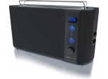 Tostapane Arendo, 1 Fessura Lunga, Per 2 Fette, 1000 W, Fessura Lunga, Attacco Per Panini, Involucro Termoisolante, Display, Nero
