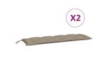 Vidaxl Cuscini Per Panca Da Giardino 2 Pz. Taupe 150X50X7 Cm Tessuto Oxford