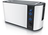 Tostapane Arendo, 2 Fessure Lunghe, Per 4 Fette, 1500 W, Fessura Lunga, Attacco Per Panini, Involucro Termoisolante, Display, Bianco