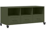 Mobile Tv Verde Oliva 100,5X39X43,5 Cm Acciaio Laminato A Freddo