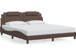 Vidaxl Struttura Letto "Viana"" Senza Materasso Marrone 180X200 Cm In Pelle Finta"