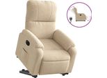 Vidaxl Poltrona Relax Con Supporto Elettrico In Tessuto Microfibra Crema