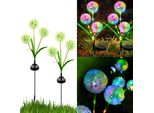 2X Lampade Solari Per Giardino All'aperto, Luci Solari Colorate Per Luci Solari Da Giardino A Led, Lampada Solare A Dente Di Leone A 2 Modalità Per Prato, Balcone, Patio E Cortile, Deco