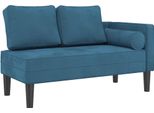 Vidaxl Chaise Longue Con Cuscino In Velluto Blu