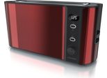 Tostapane Arendo, 1 Fessura Lunga, Per 2 Fette, 1000 W, Fessura Lunga, Attacco Per Panini, Involucro Termoisolante, Display, Rosso