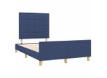 Vidaxl Struttura Letto Senza Materasso Blu 120X190 Cm Tessuto