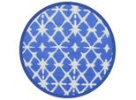 Vidaxl Tappeto Per Esterni Arakil Blu E Bianco Ø120 Cm Pp
