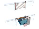 Foxydry Duo, Stendibiancheria Da Balcone, Stendibiancheria Da Balcone, Stendibiancheria Da Balcone Pieghevole E Robusta In Acciaio Inox E Alluminio, Per Terrazze, Balconi E Ringhiere - Corten 82 Cm