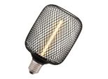Osram Decor Led Quadrato Con Filamento Di Paglia, 3,5W, 110Lm/1800K, Accogliente Bianco Caldo 818, Vetro Nero Trasparente Senza Piombo, Con Filettatura A Vite E27, Diametro 100 Mm