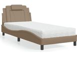 Letto Con Materasso Cappuccino-Marrone 80X200 Cm In Ecopelle