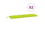 Vidaxl Cuscini Per Panca Da Giardino 2 Pz. Tessuto Oxford Verde Chiaro 150X50X7 Cm