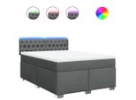 Vidaxl Letto A Molle Con Materasso Grigio Scuro 160X200 Cm In Tessuto