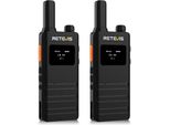 Retevis B63S Walkie Talkie, Set Radio PMR446 Con Auricolari, RT622P (3.0), Lcd, Vox, USB-C, 1620 Mah, Set Di 2 Walkie Talkie Sottili Per Hotel