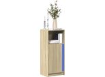 Bei Cloris Vetrina Led Credenza Rovere Sonoma 42,5X34X100 Cm Materiale A Base Di Legno - Cassettiere Nuovo1373605 1Pacco